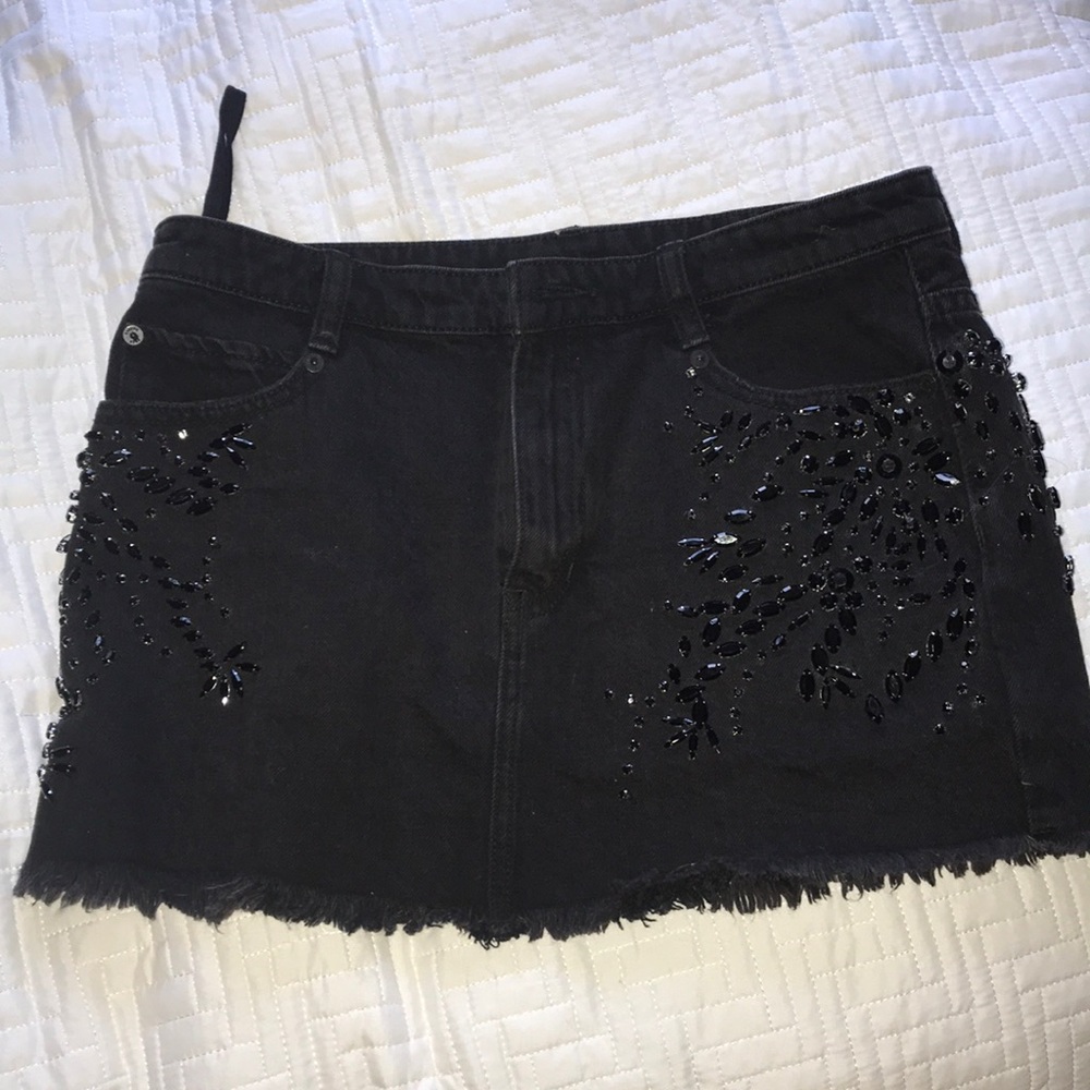 Free people denim mini skirt